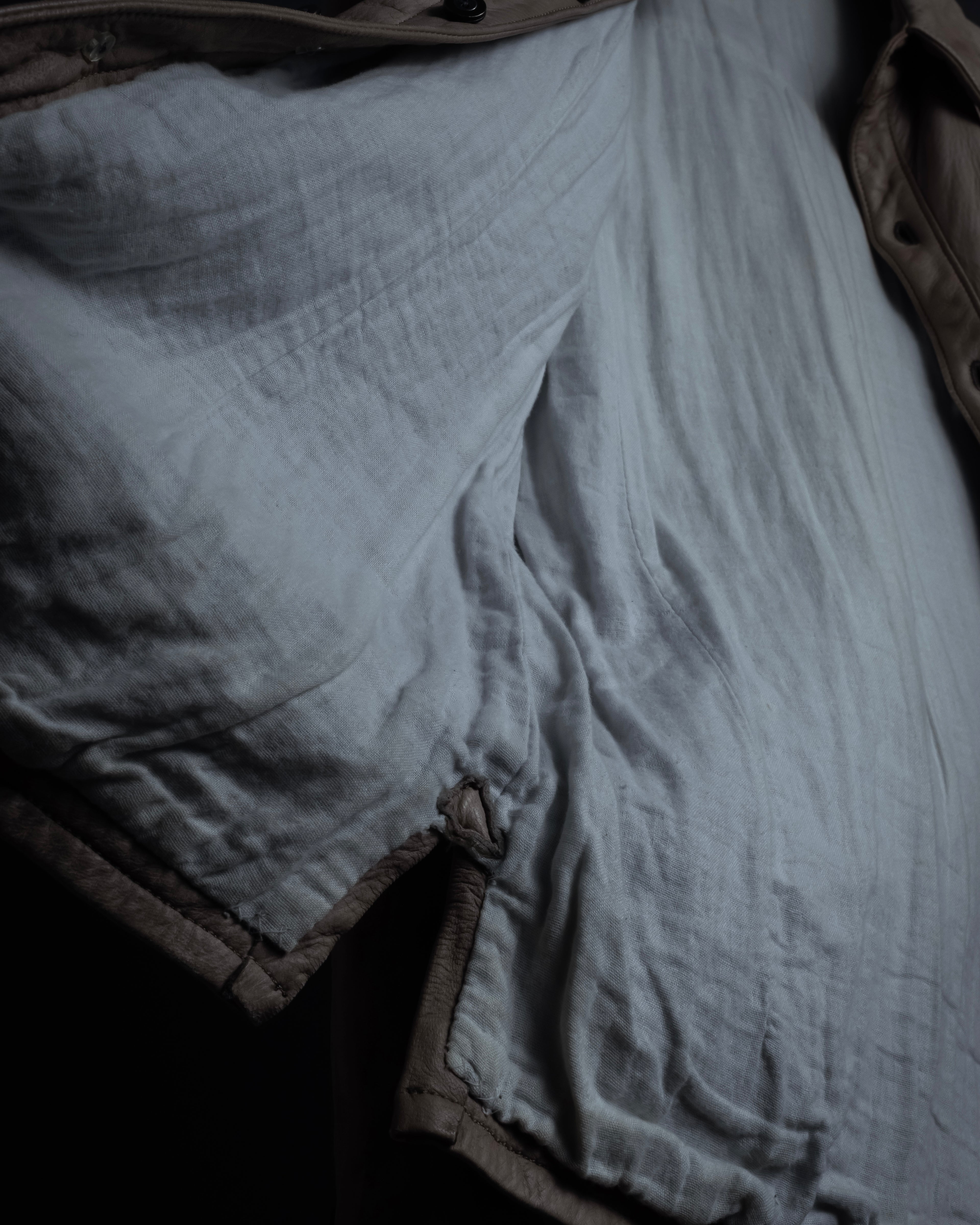 "ISAMU KATAYAMA" Dart-shaped deer leather shirt jacket