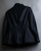 "Alexandar McQueen" Fur trimmed design shaped tailored jacket