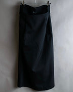 "Y's" Metal fitting belt design cutting maxi skirt
