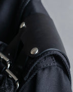 "VALENTINO" Belt docking design leather switching trench coat