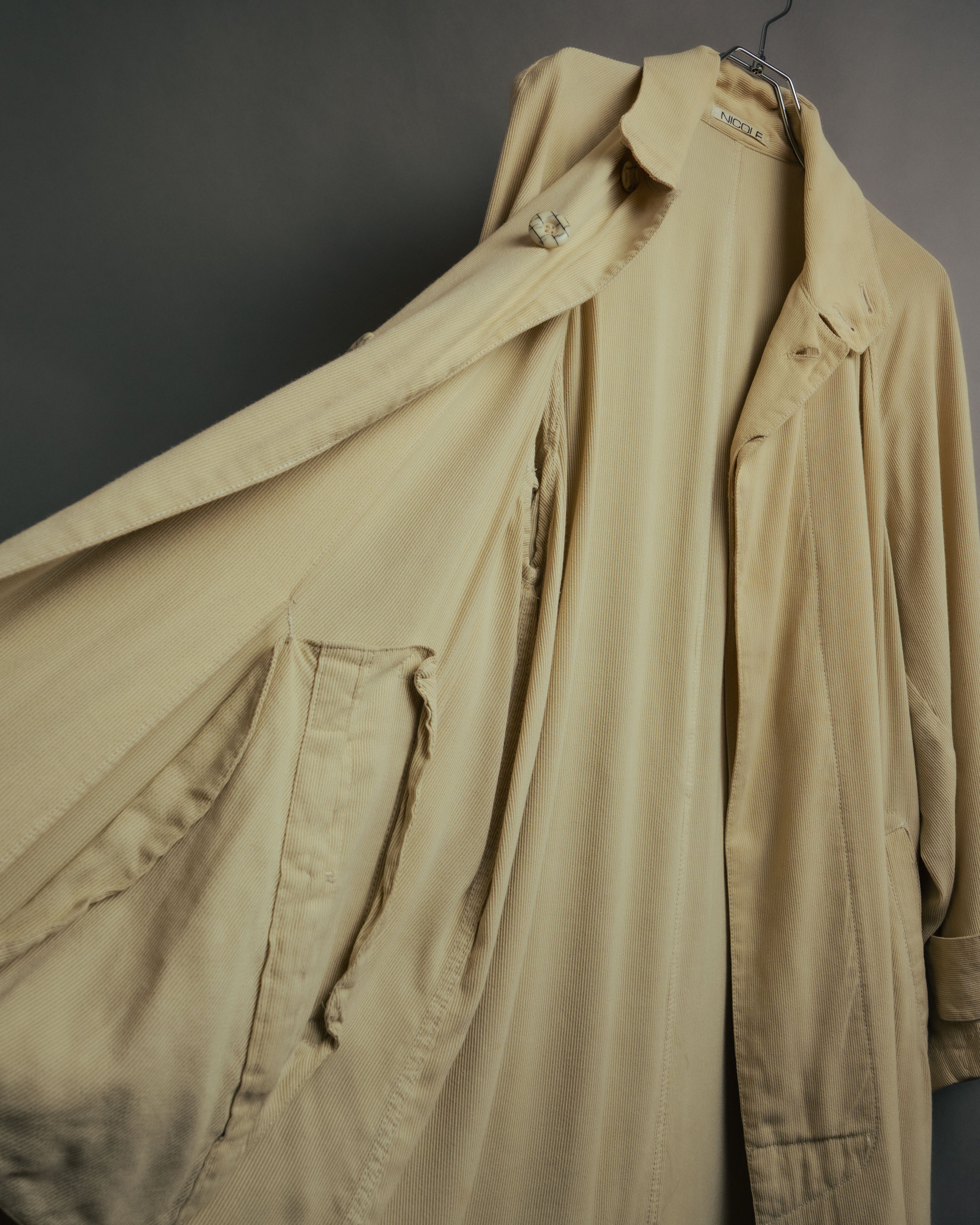 -MOOD Vintage Collections- 80’s-90’s Silk rayon drape long coat