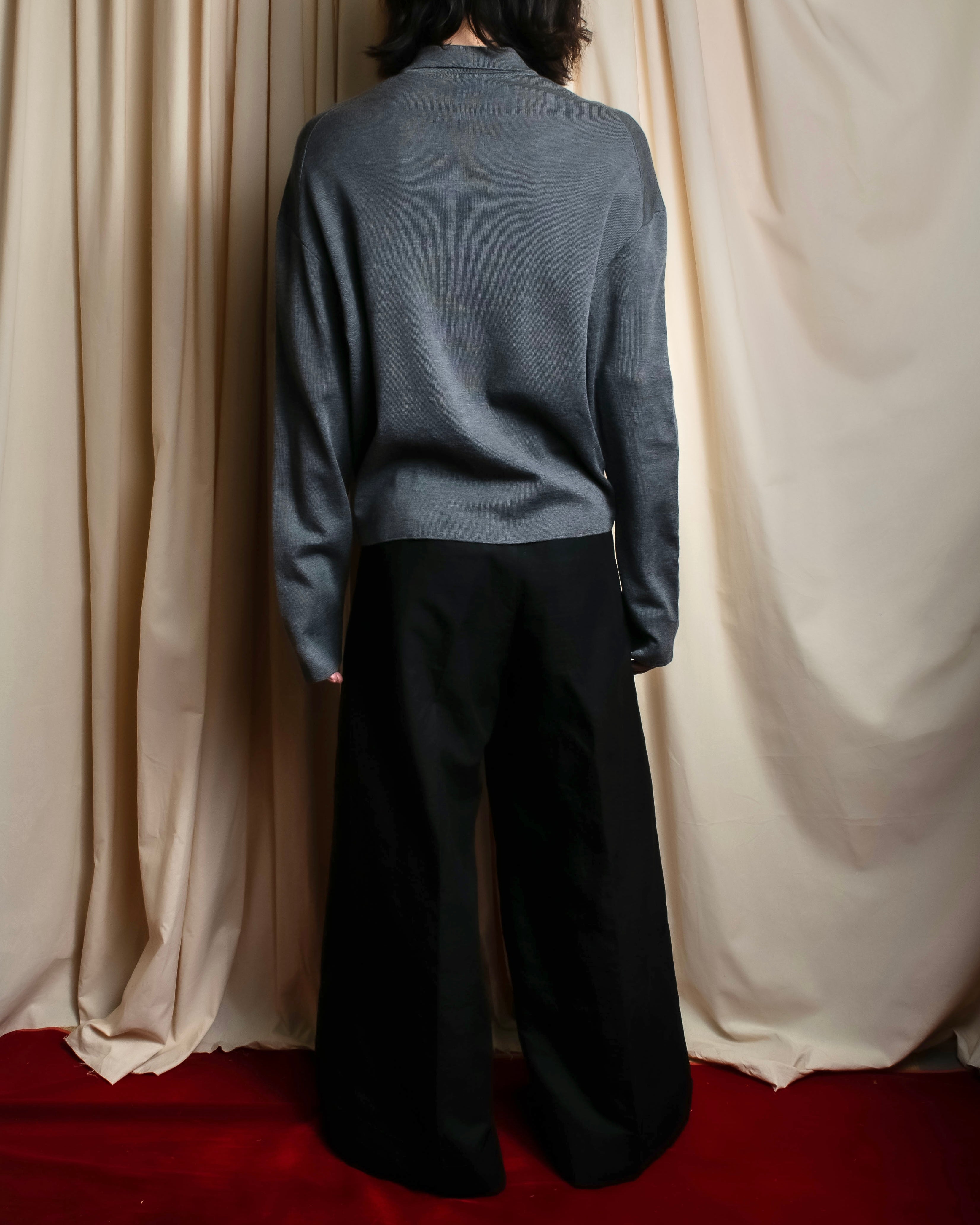 "JIL SANDER" Polo collar design wool knit pullover