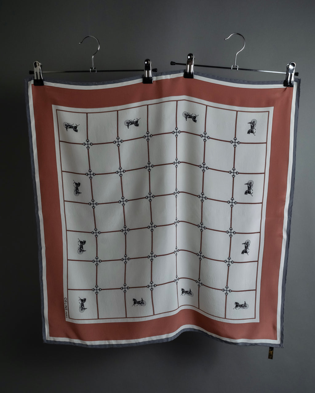 "CELINE" Horse-drawn carriage design silk scarf