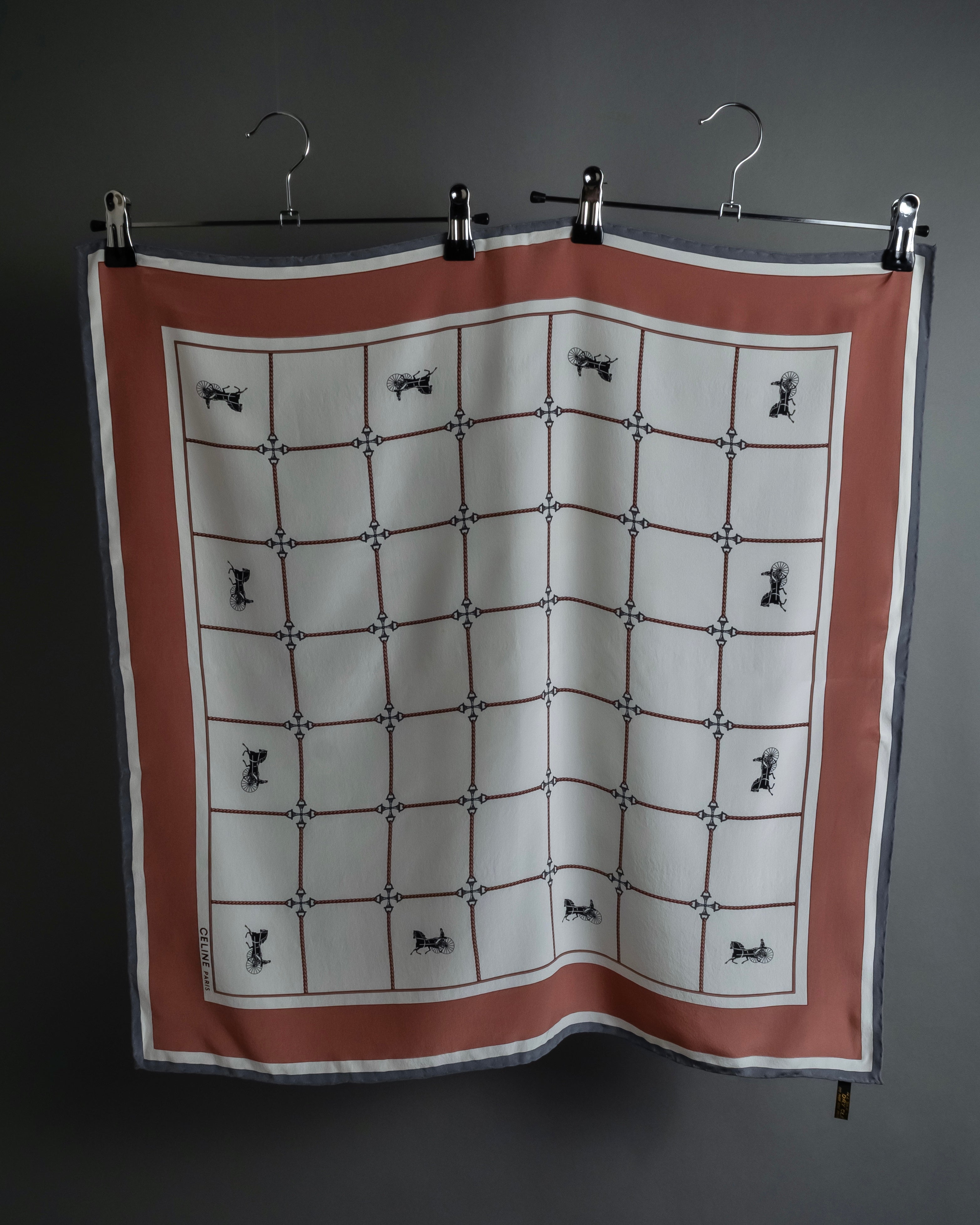 "CELINE" Horse-drawn carriage design silk scarf