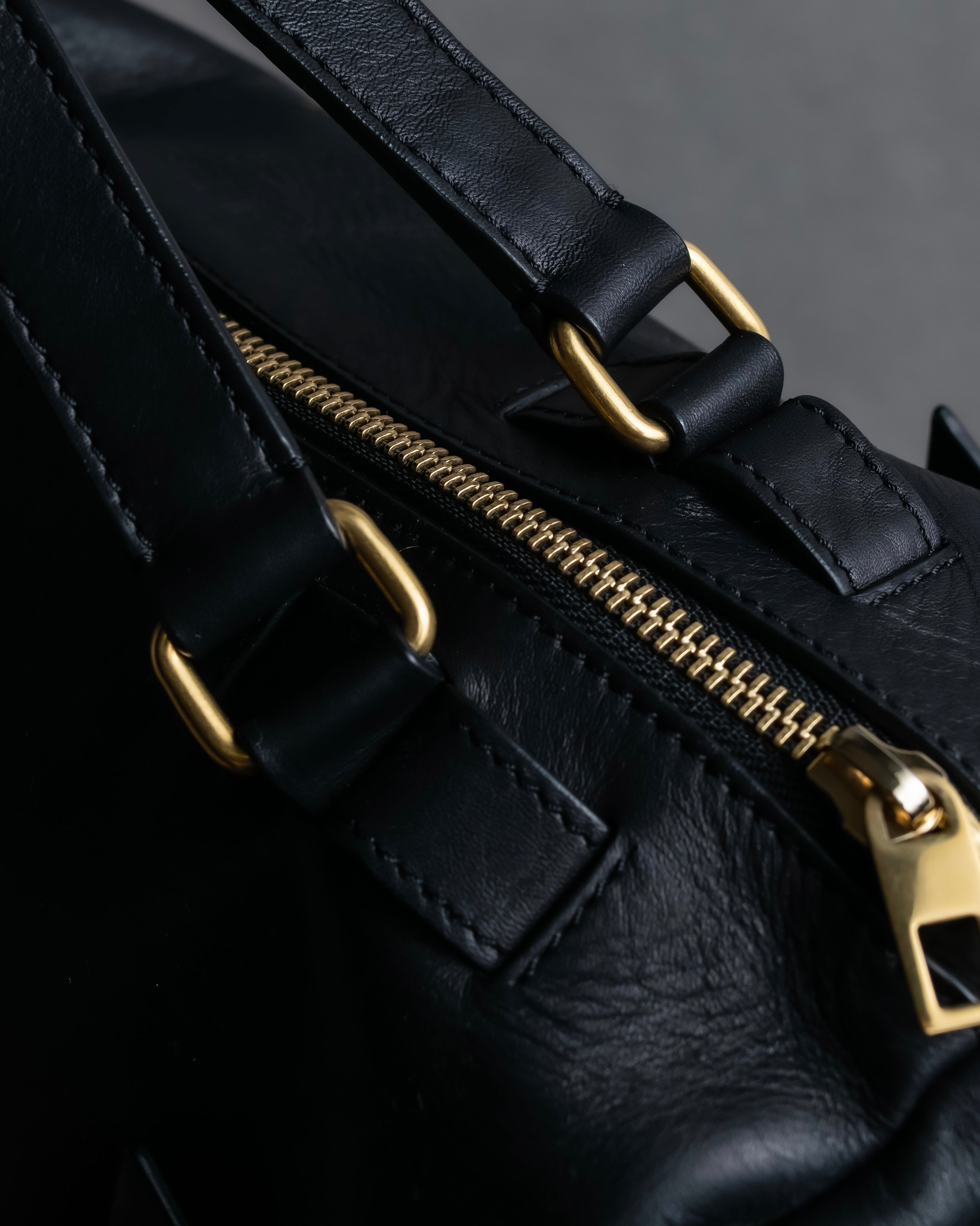 "CELINE" Various studs horizontal leather 2way bag