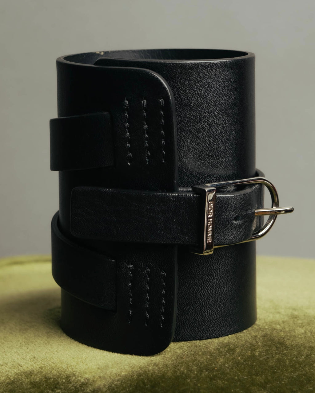 "DIOR HOMME" 00's-10's Black leather wrist cuff