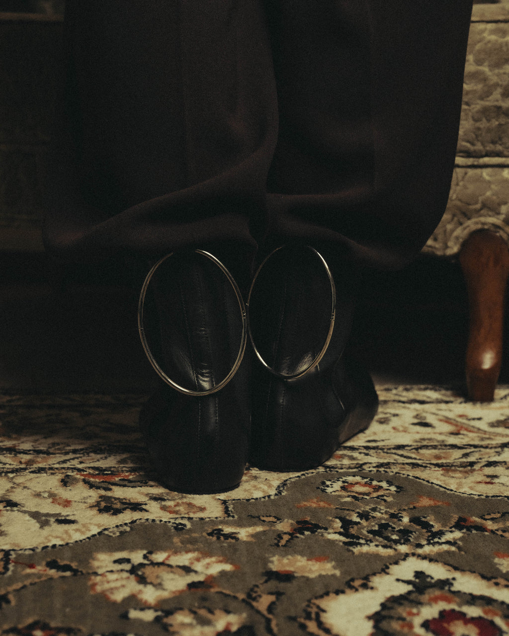-SPECIAL- "JIL SANDER" 10's Sculptural gathered toe leather ankle boots