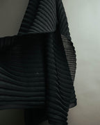 -SPECIAL- “Christian Dior“ 00’s-10’s Sheer ribbed asymmetric long skirt