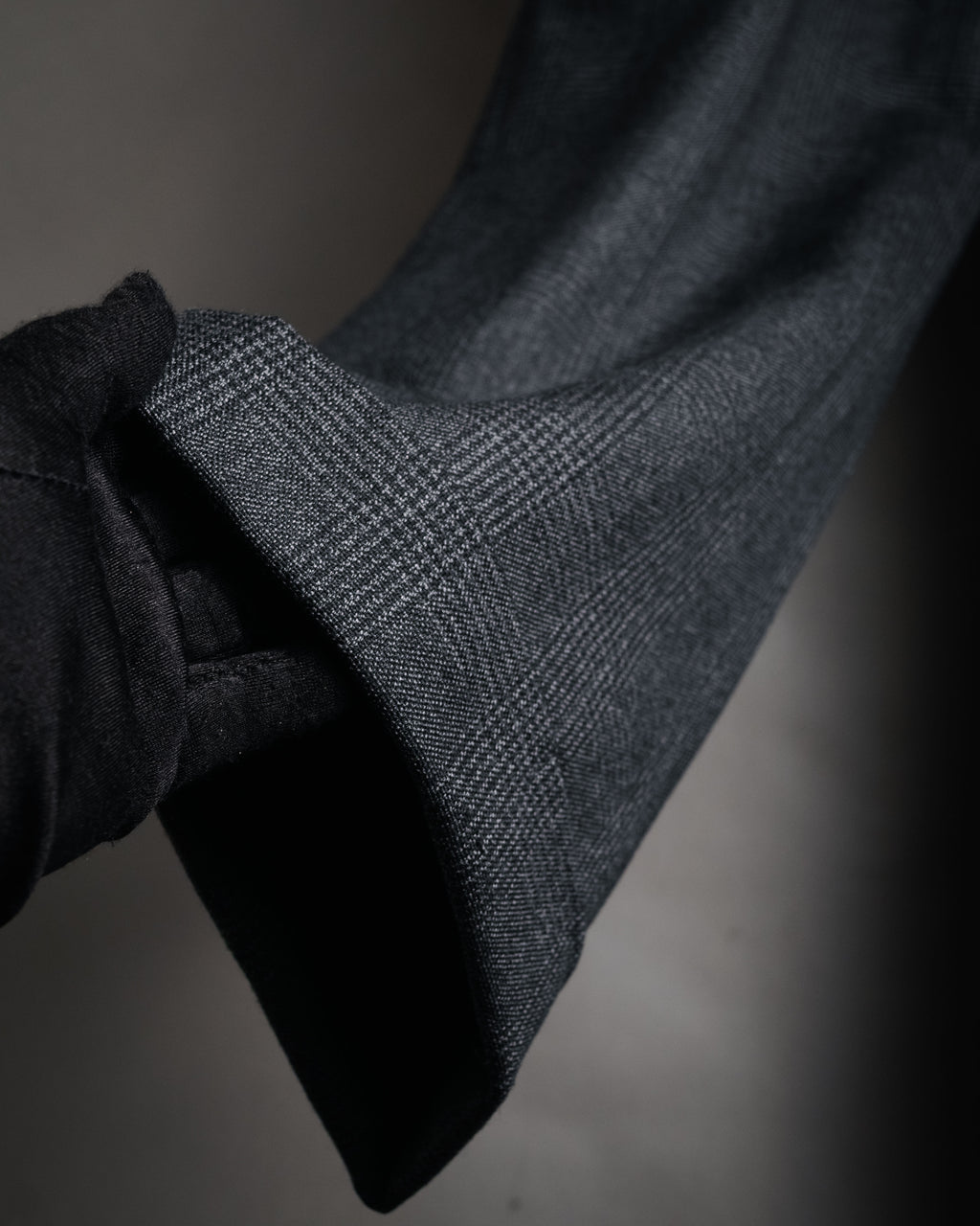 “CELINE” Post-2018 Glen check wool tailored trousers