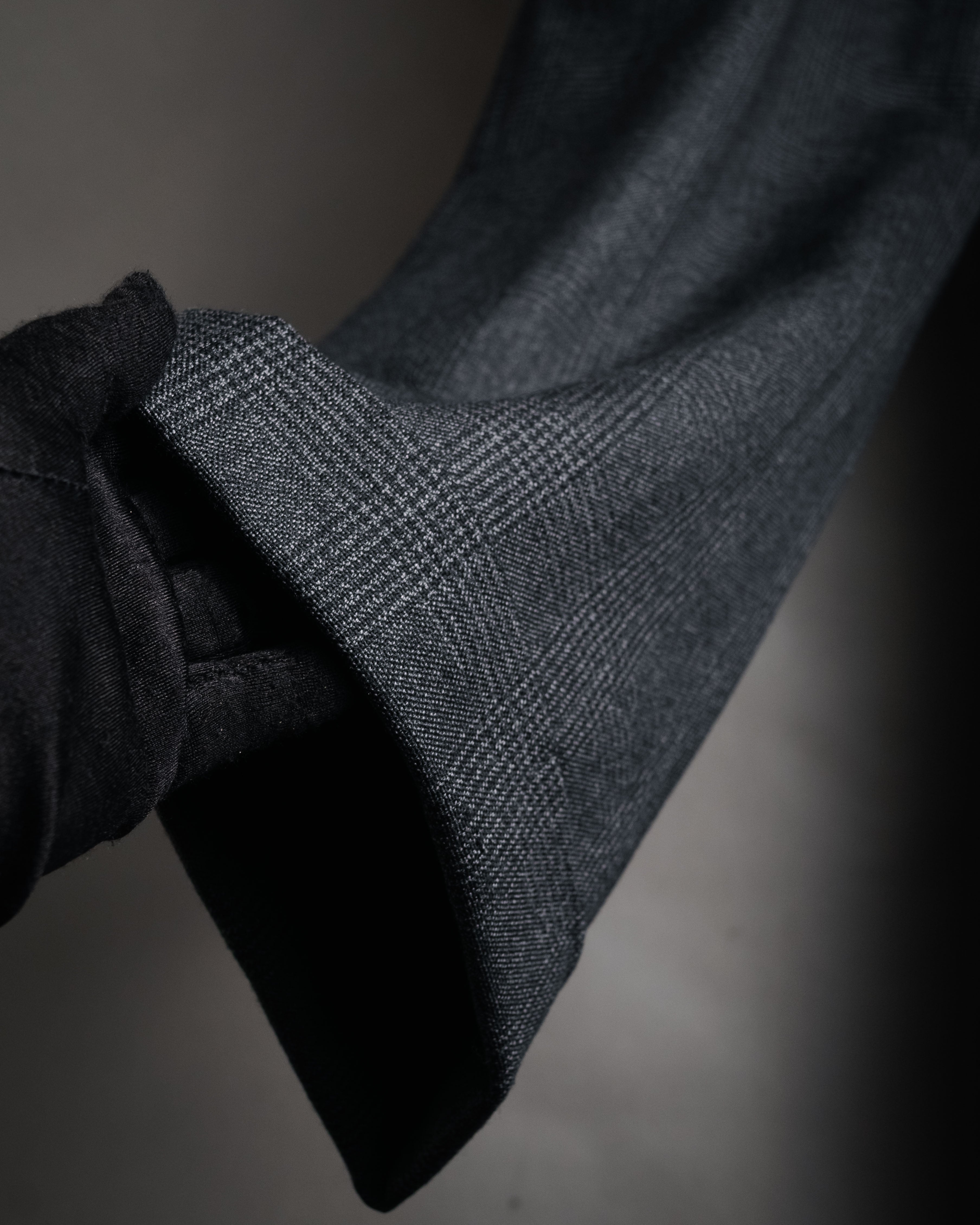 “CELINE” Post-2018 Glen check wool tailored trousers