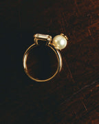 -SPECIAL- “Dior” 2024-2025 Petit CD asymmetrical crystal and faux pearl ring