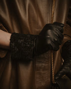 -SPECIAL- "HERMES" 90's Astrakhan combination leather gloves