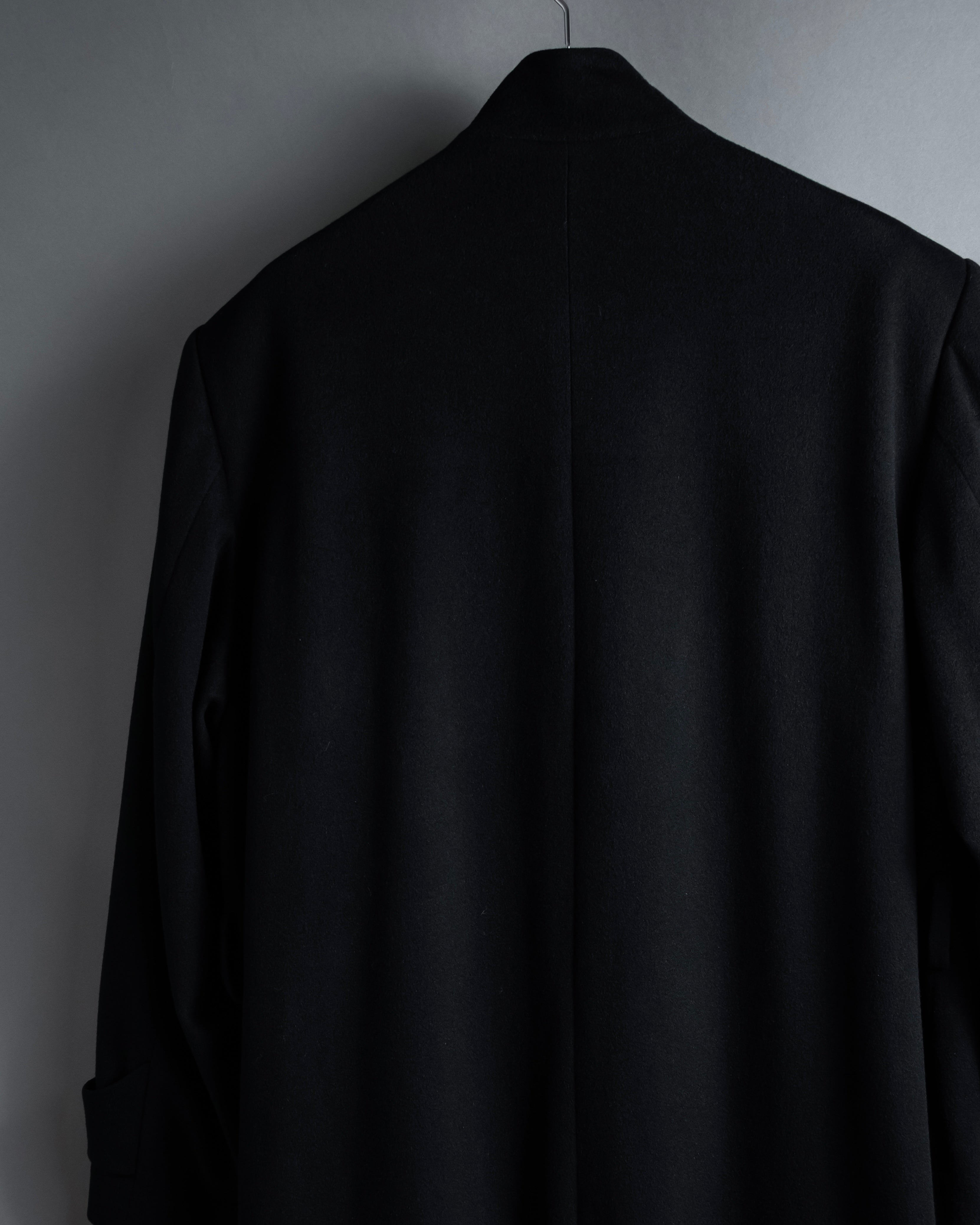 "BARBERINI" Minimalist detail 100% cashmere stand collar coat