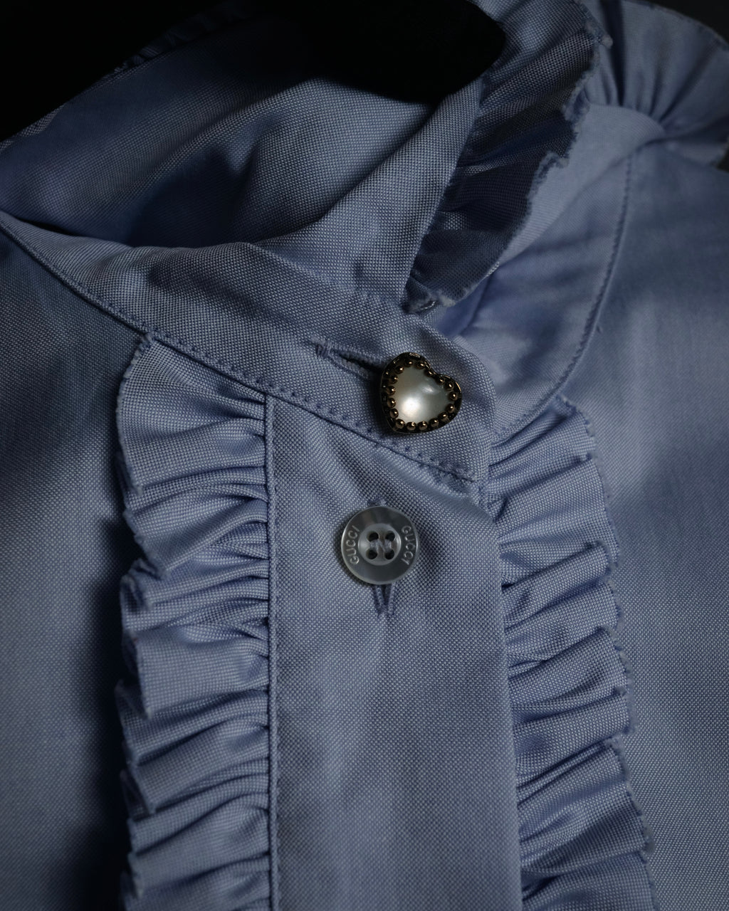 “GUCCI” 2015-2016 Ruffled collar cotton shirt