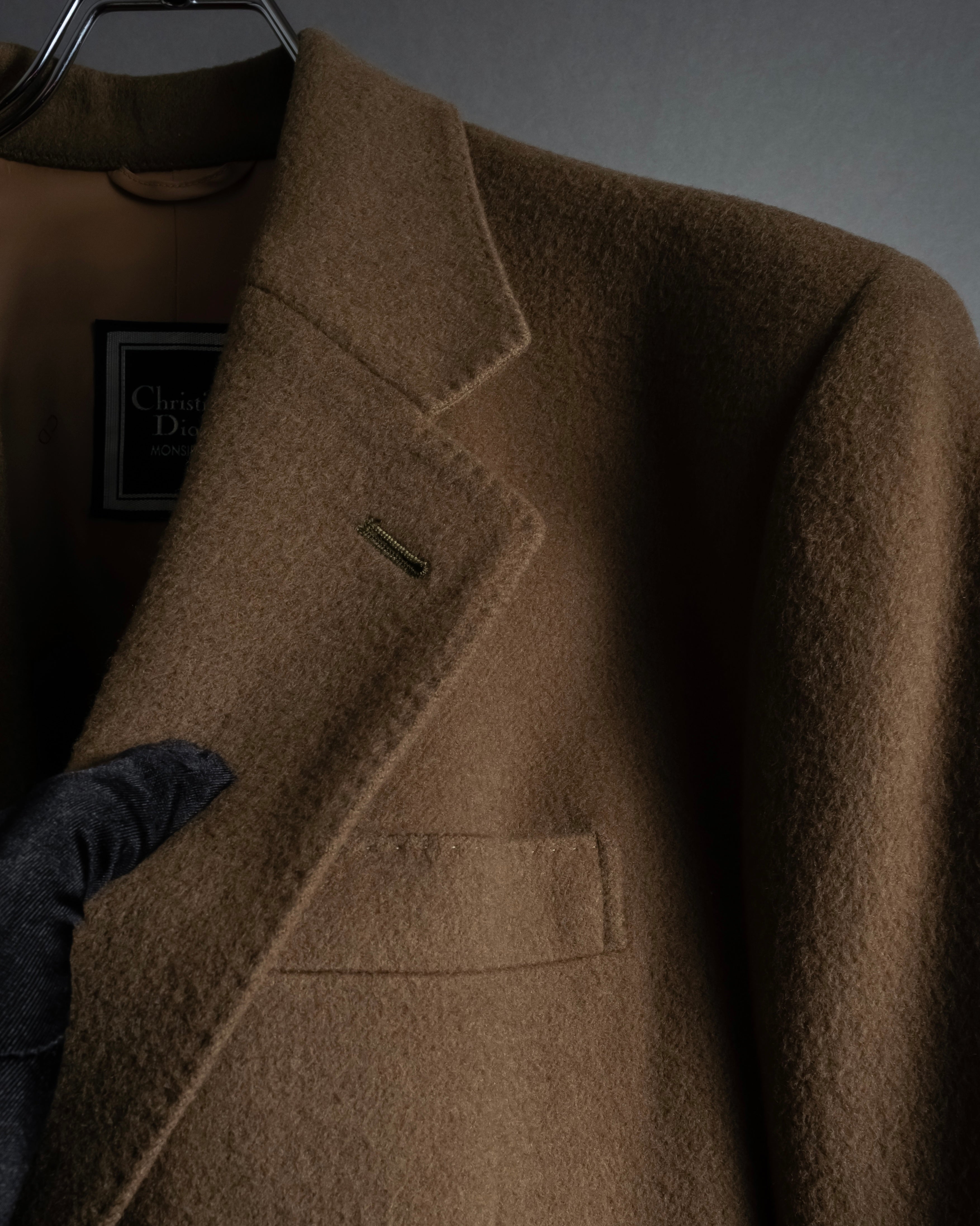 "CHRISTIAN DIOR MONSIEUR" 80's-90's Classic tailored wool melton chester coat