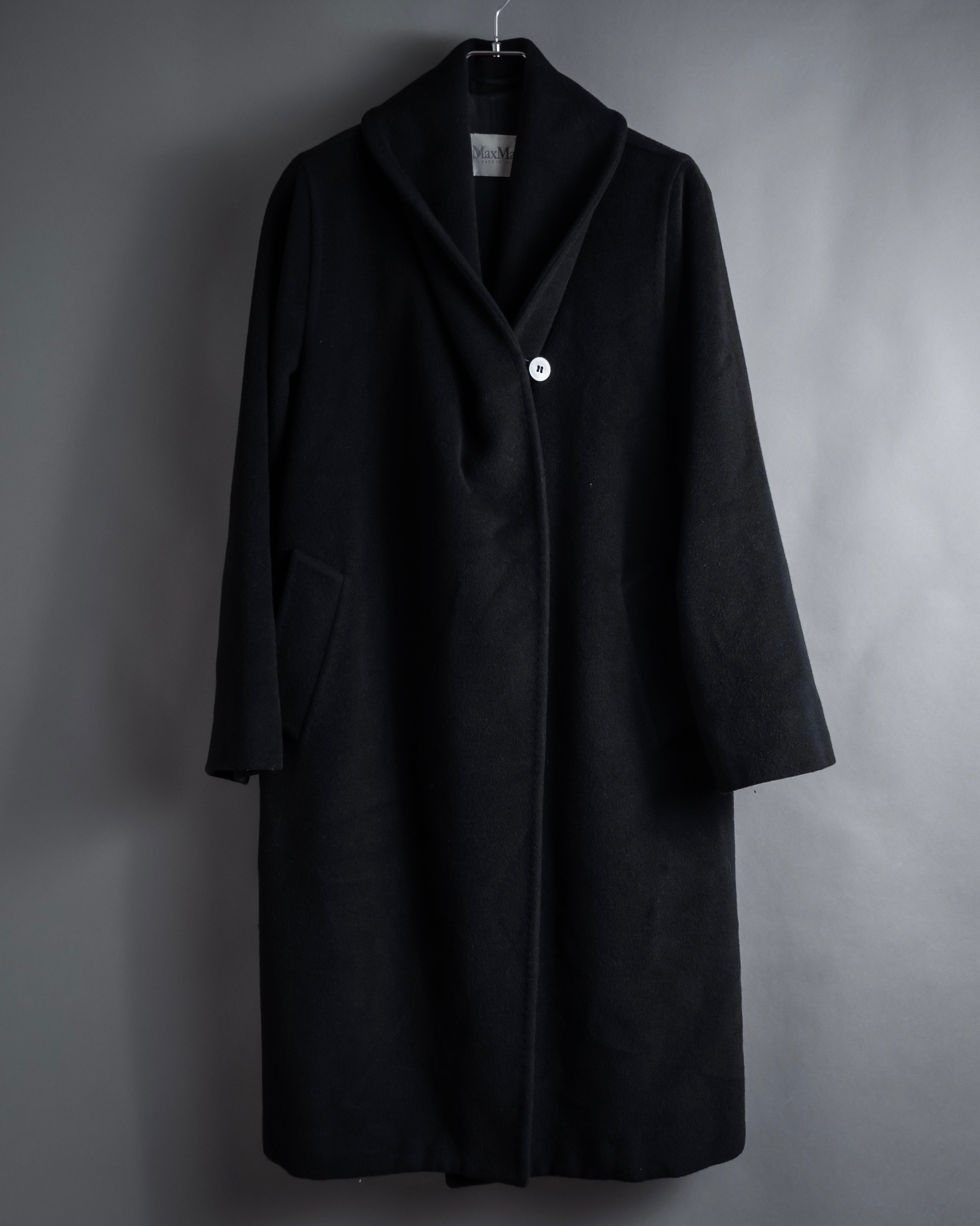 MaxMara ブラック ロングコート38 Max Mara (マックスマーラ) - アクトレスカラー ロングコート