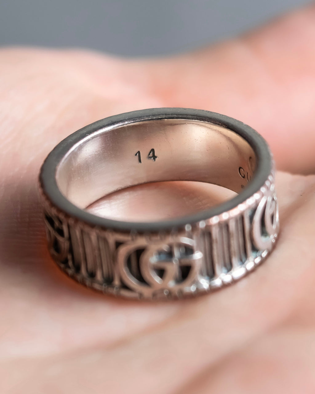 "GUCCI" GG marmont silver 925 ring