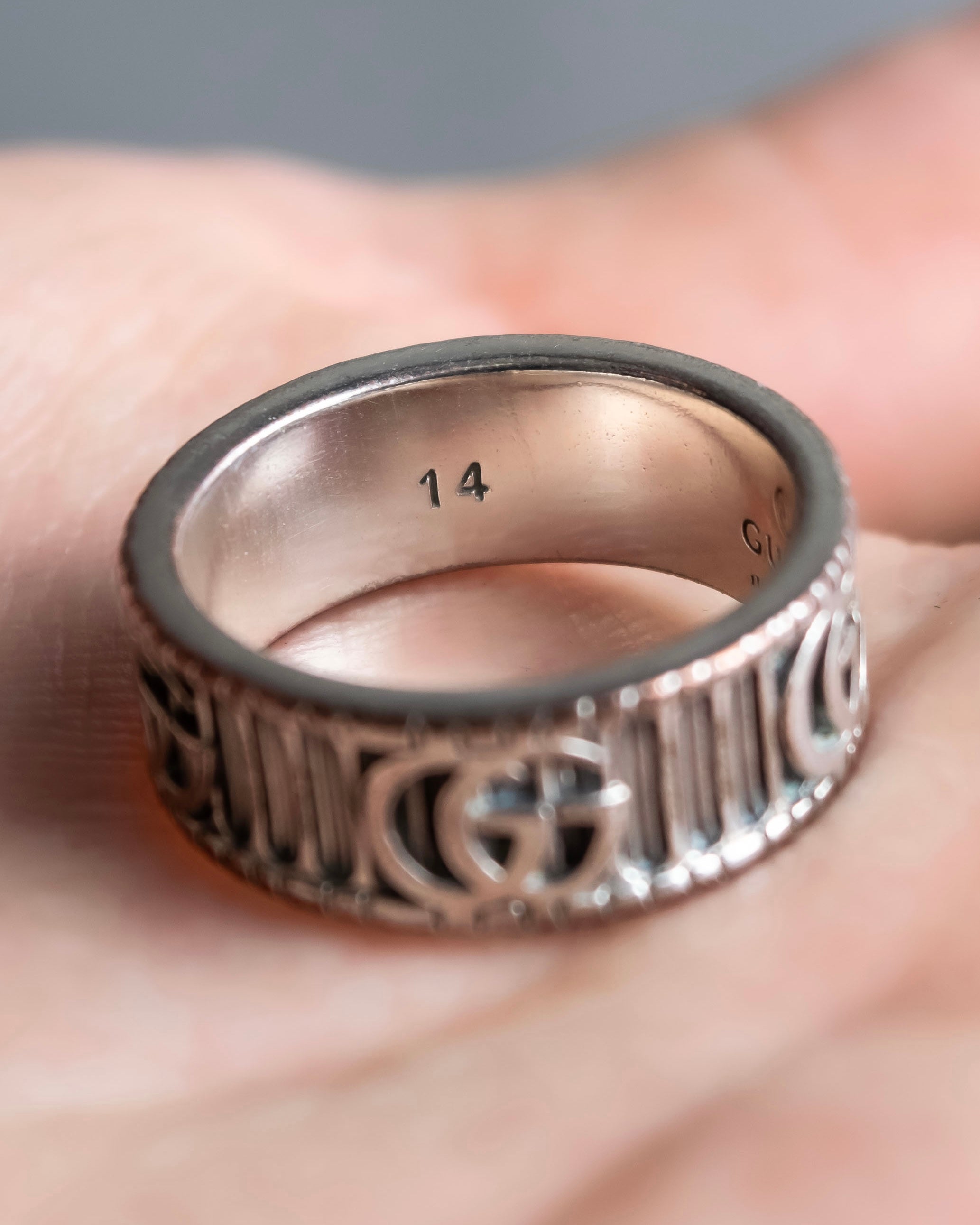 "GUCCI" GG marmont silver 925 ring