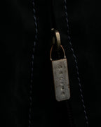 "CELINE" Gathered design hooded double zipper dress