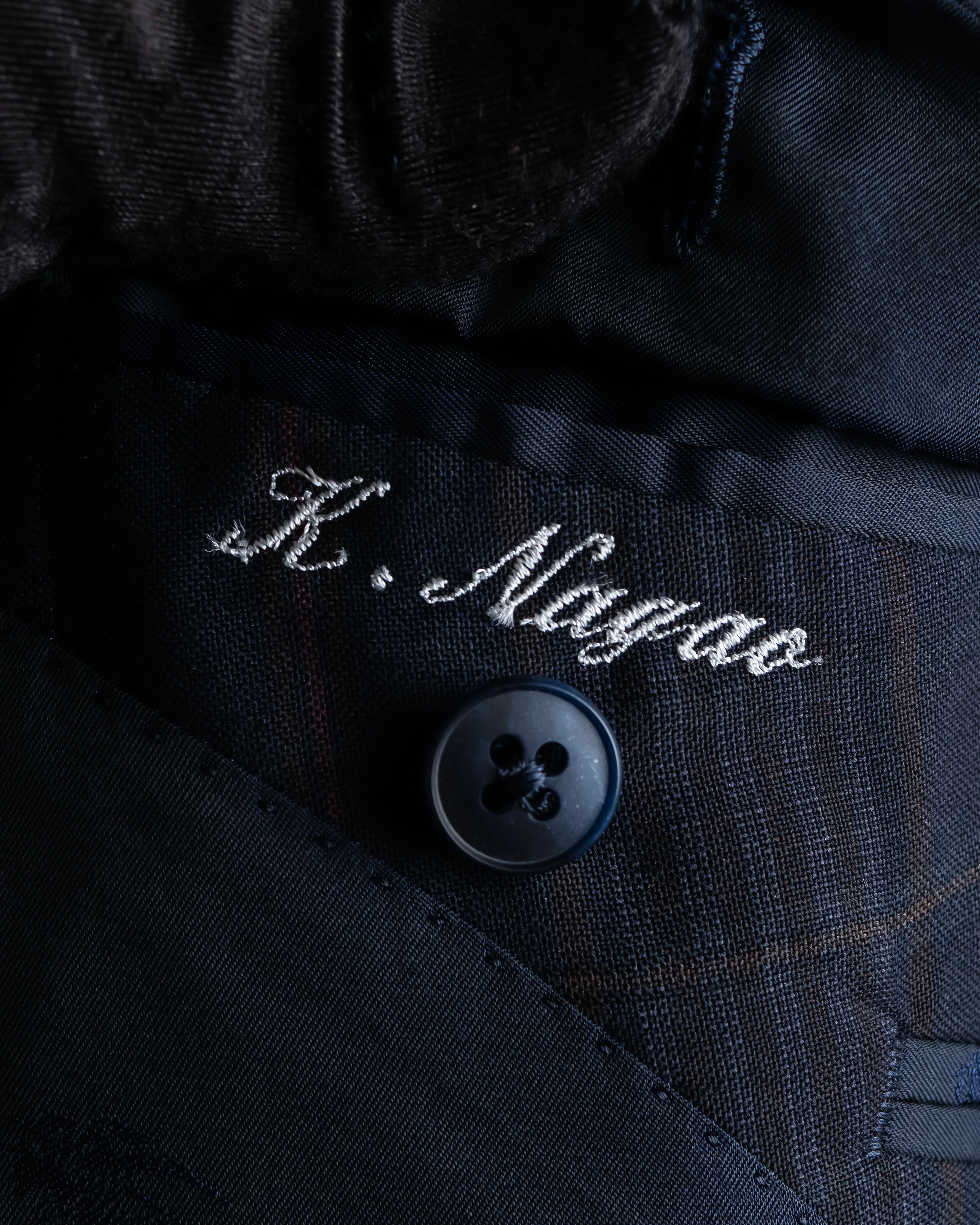 "BURBERRYS" Micro check pattern metal button blazer