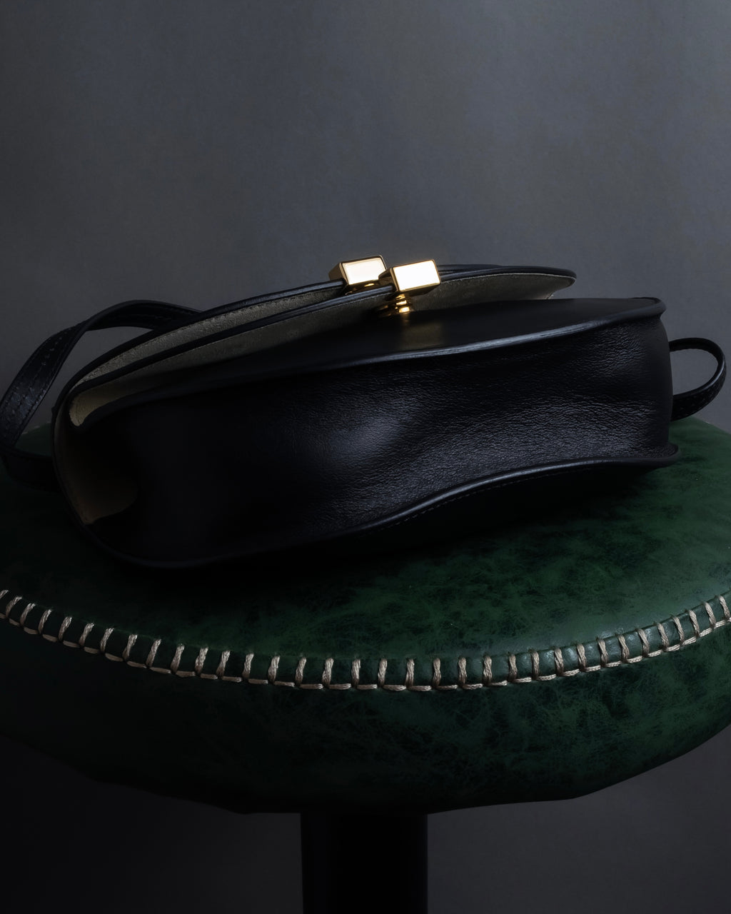 "Chloe" Georgia double flap design leather bag