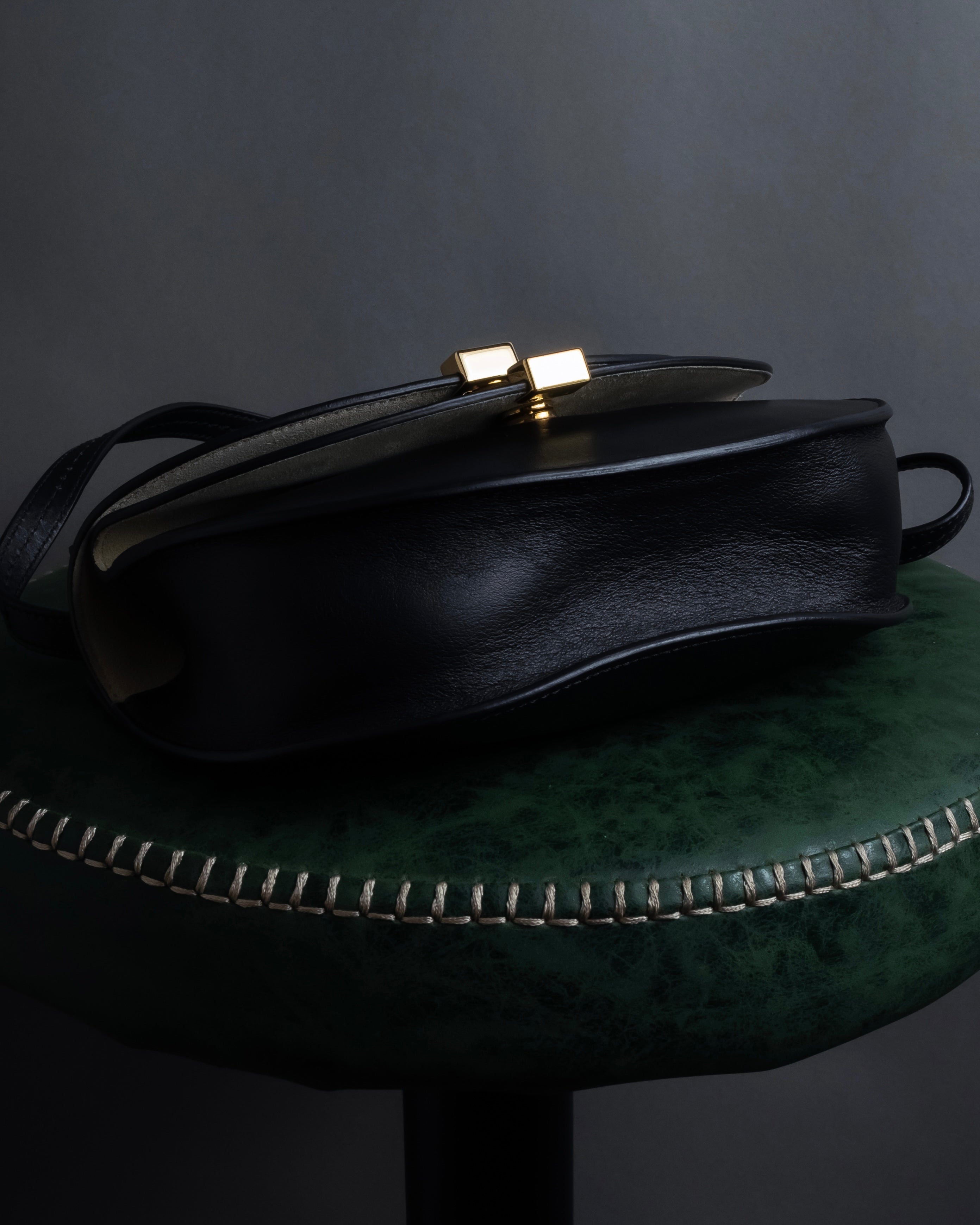 "Chloe" Georgia double flap design leather bag