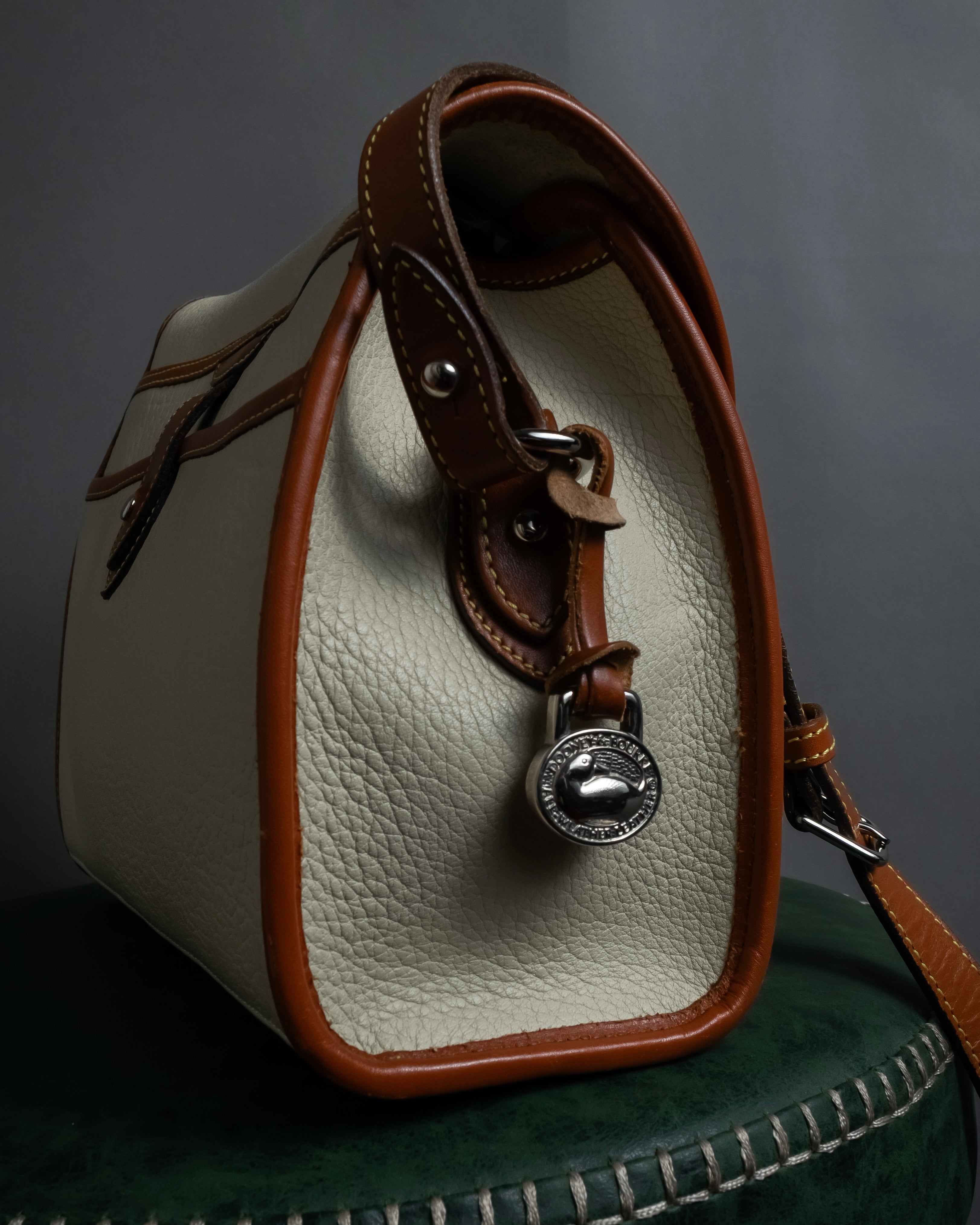 "Dooney & Bourke" Patch front design Two-tone leather shoulder bag