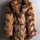 Vintage gradient fur hooded jacket