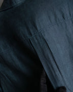 "HERMES" 90's Military detail linen long shirt dress