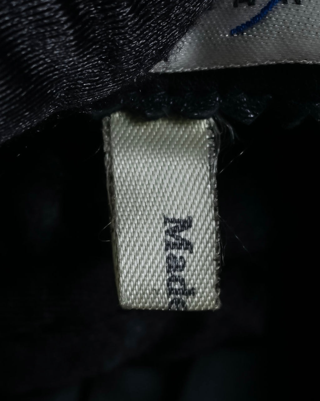 "Claude Montana" Drawcord detail stand-up collar leather blouson