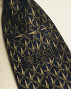 "GUCCI" 80's Nautical patterned silk necktie