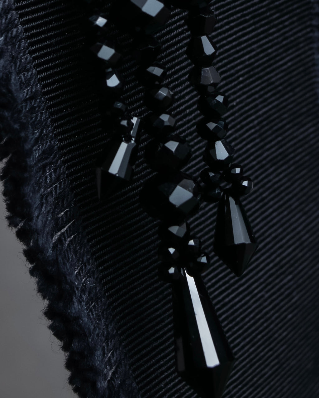 "GUCCI" Black bejeweled grosgrain ribbon