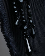 "GUCCI" Black bejeweled grosgrain ribbon