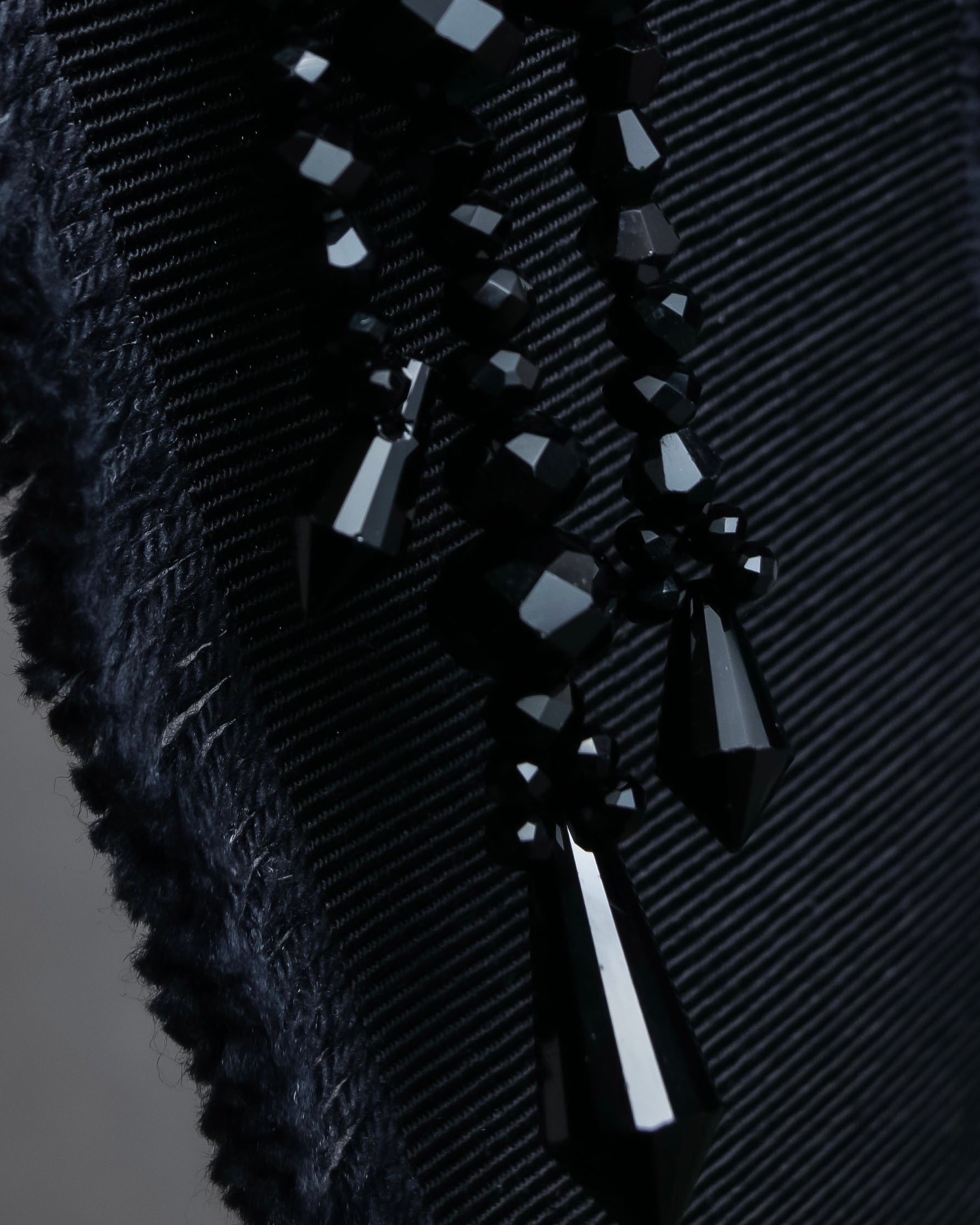 "GUCCI" Black bejeweled grosgrain ribbon