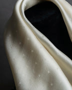 "CHANEL" Logo engraved ribbon motif design large scarf