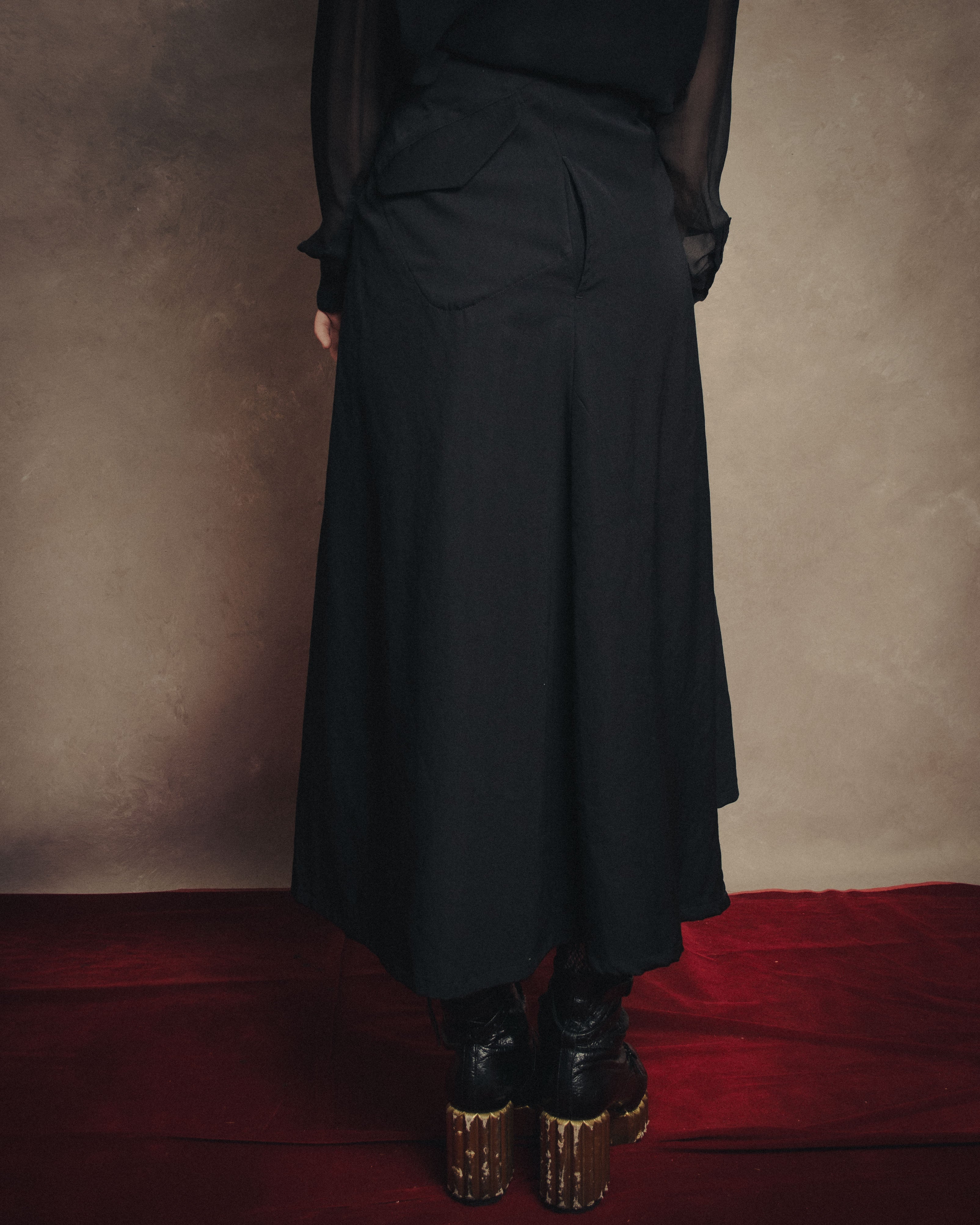-SPECIAL- “Y’s” 2016 Asymmetric wool gabardine long skirt
