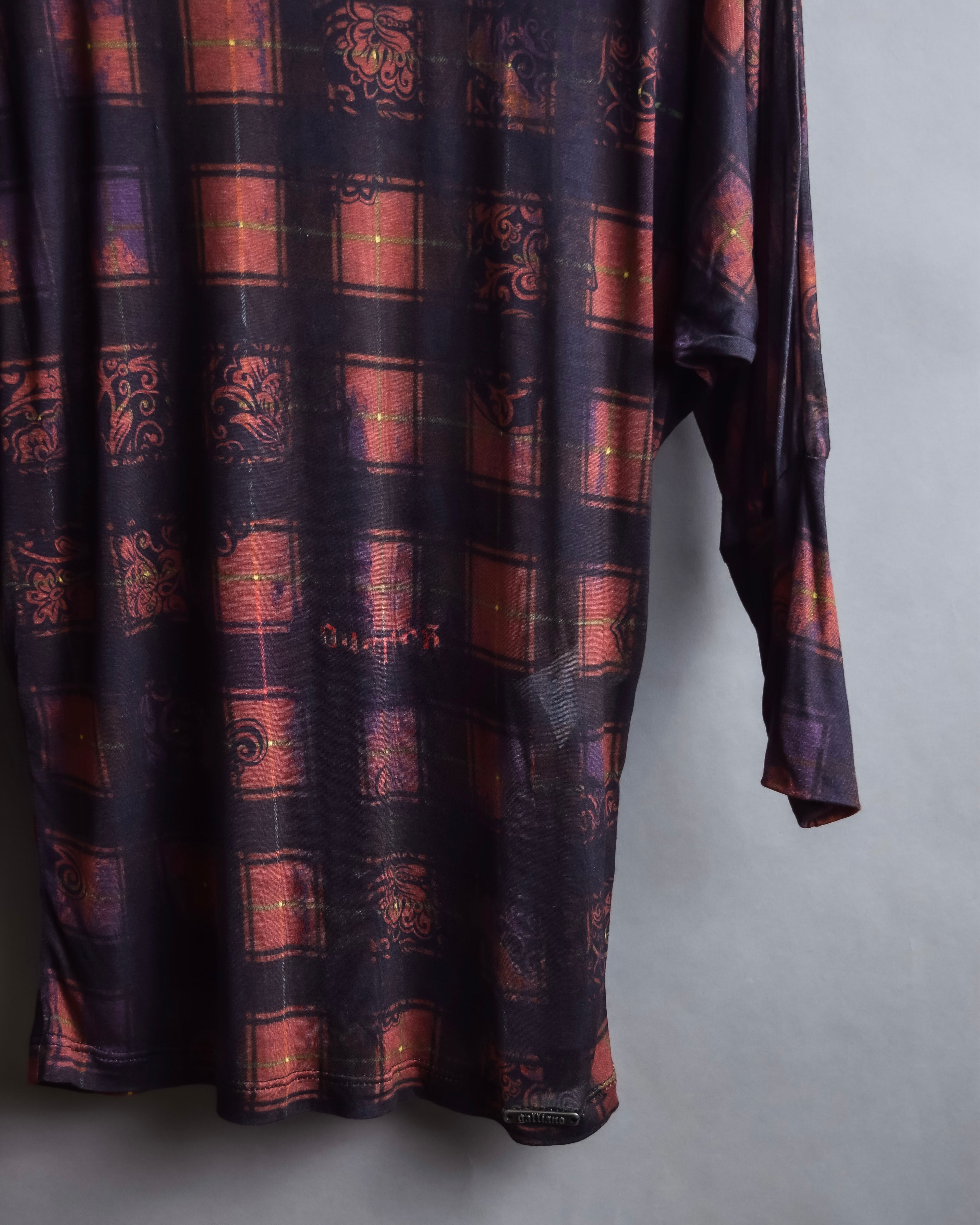 "John Galliano" Layered oriental check pattern pullover