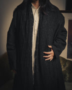 –SPECIAL– “DOLCE & GABBANA” 90’s Lace-trimmed shawl-collar wool robe coat