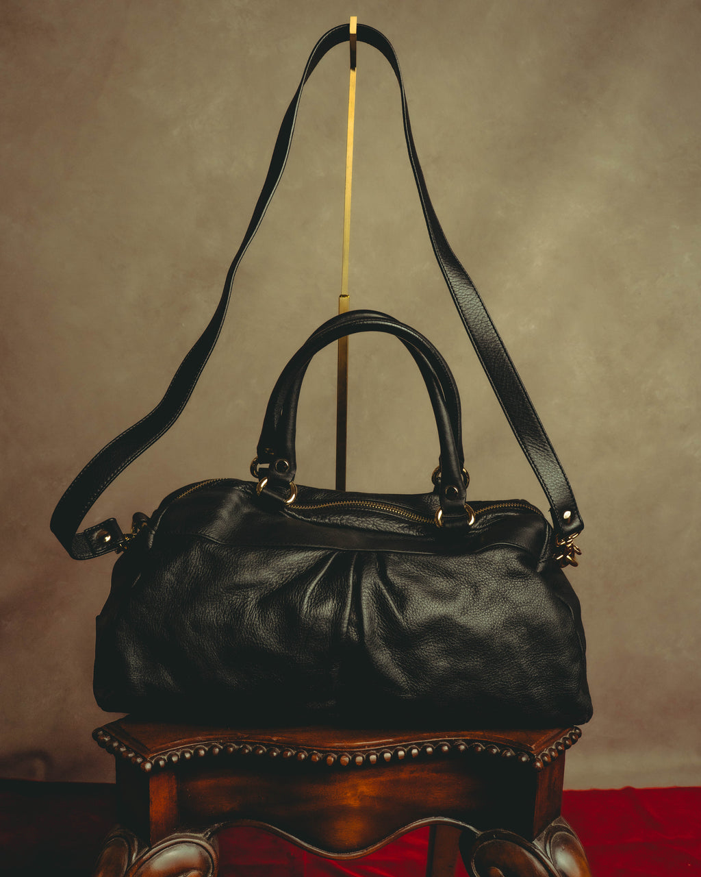 “RED VALENTINO” 2010’s lace bow leather two-way bag
