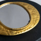 "Christian Dior" Cannage pattern engraved gold hand mirror