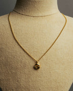 "Christian Dior" 80's-00's Gold tone cd pendant necklace