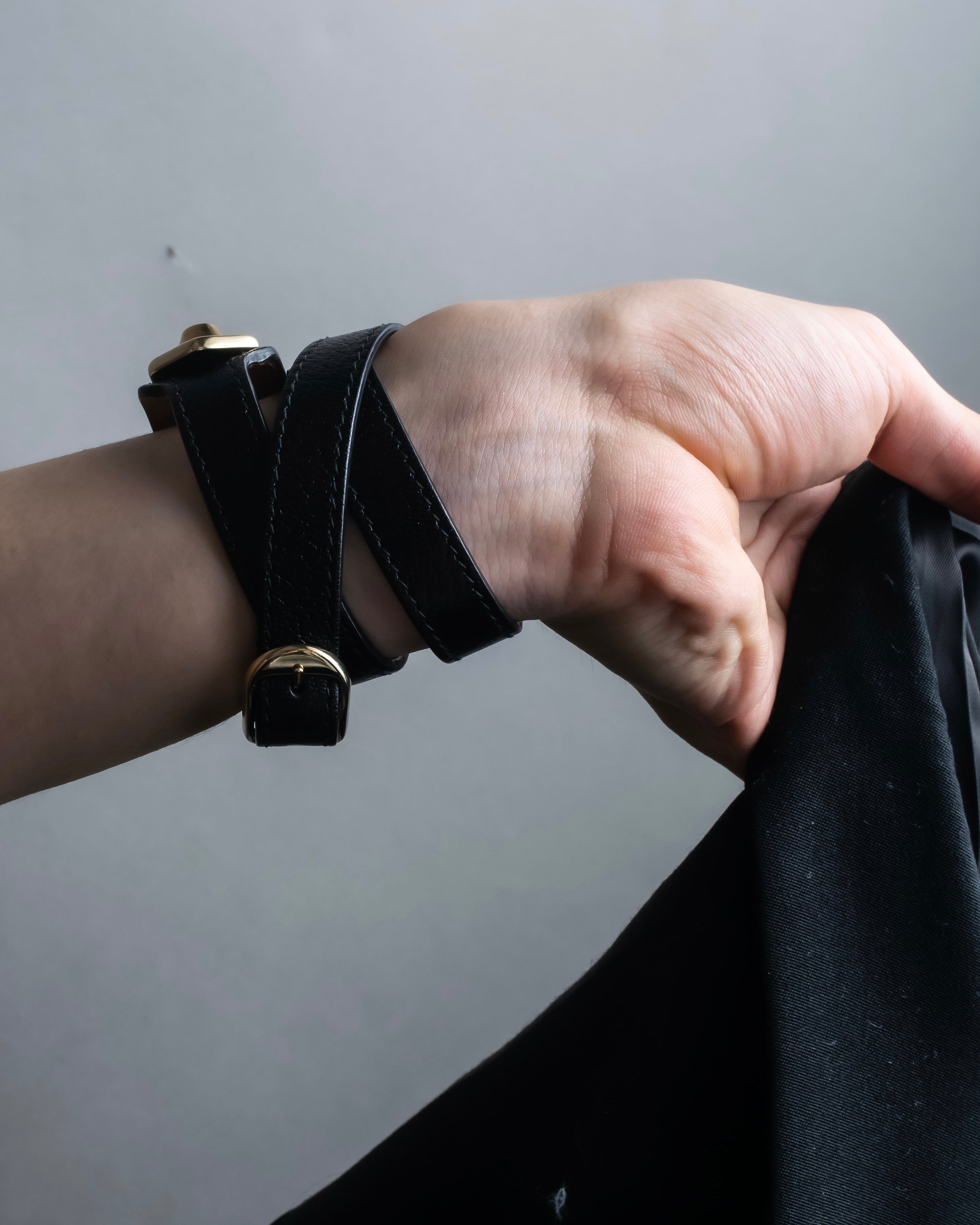 "BALENCIAGA" 3 layer  buckle design leather bracelet