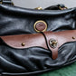 "Chloe" Horizontal design bicolor one handle leather purse bag