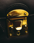 "LORENZO de MEDICI" 80's-00's Structured leather top handle handbag