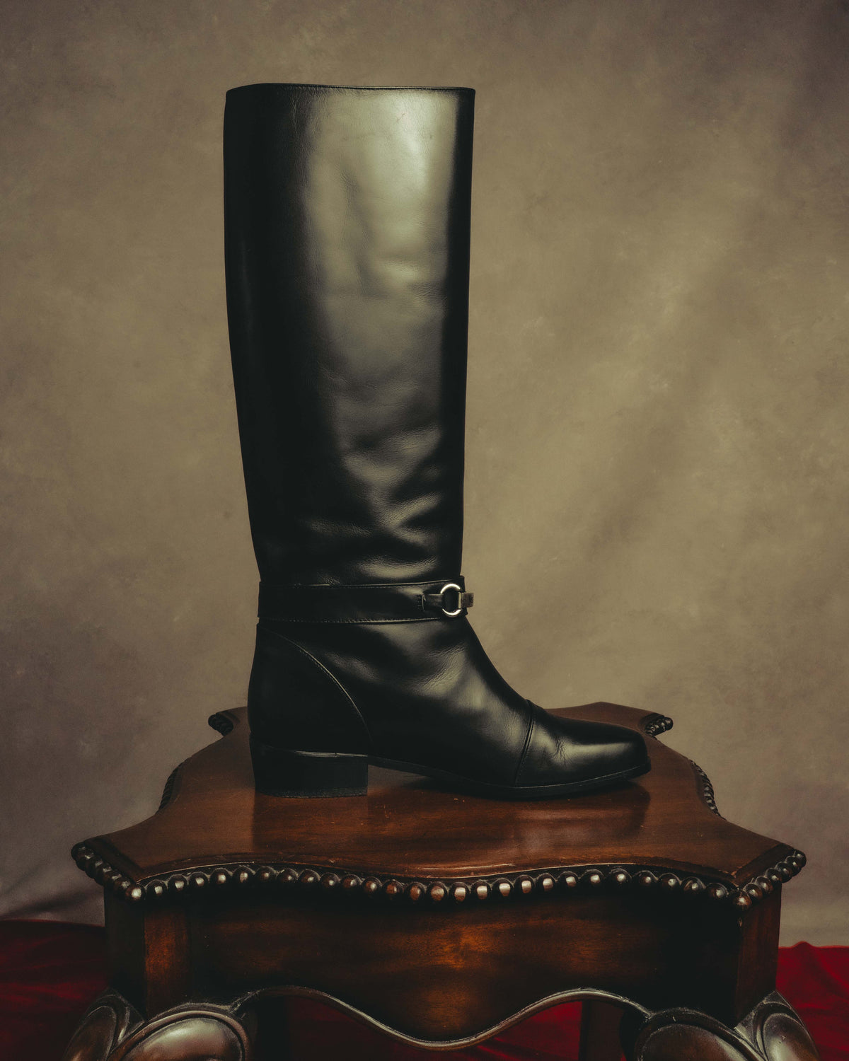 "Yves Saint Laurent" 90's Logo hardware knee-high boots