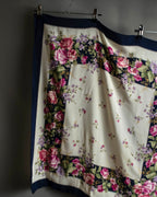 "YVES SAINT LAURENT" Peony small flower bouquet pattern silk scarf