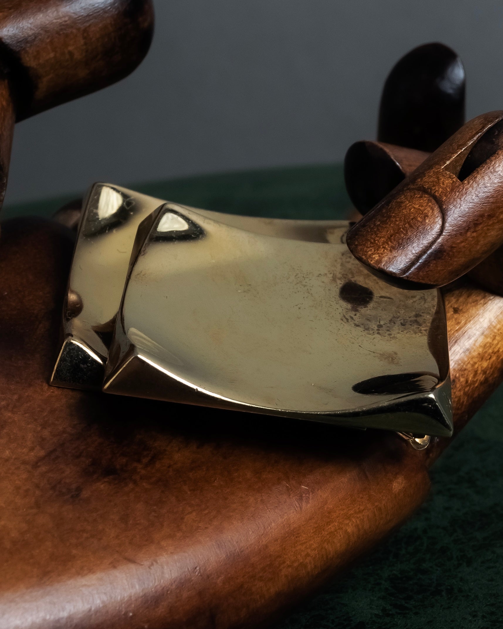 "Christian Dior" Double square design gold brooch