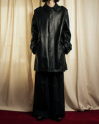 "DURBAN" Double zipper sheepskin leather coat