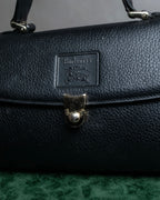"BURBERRYS" Horizontal shape grained leather one-handle bag