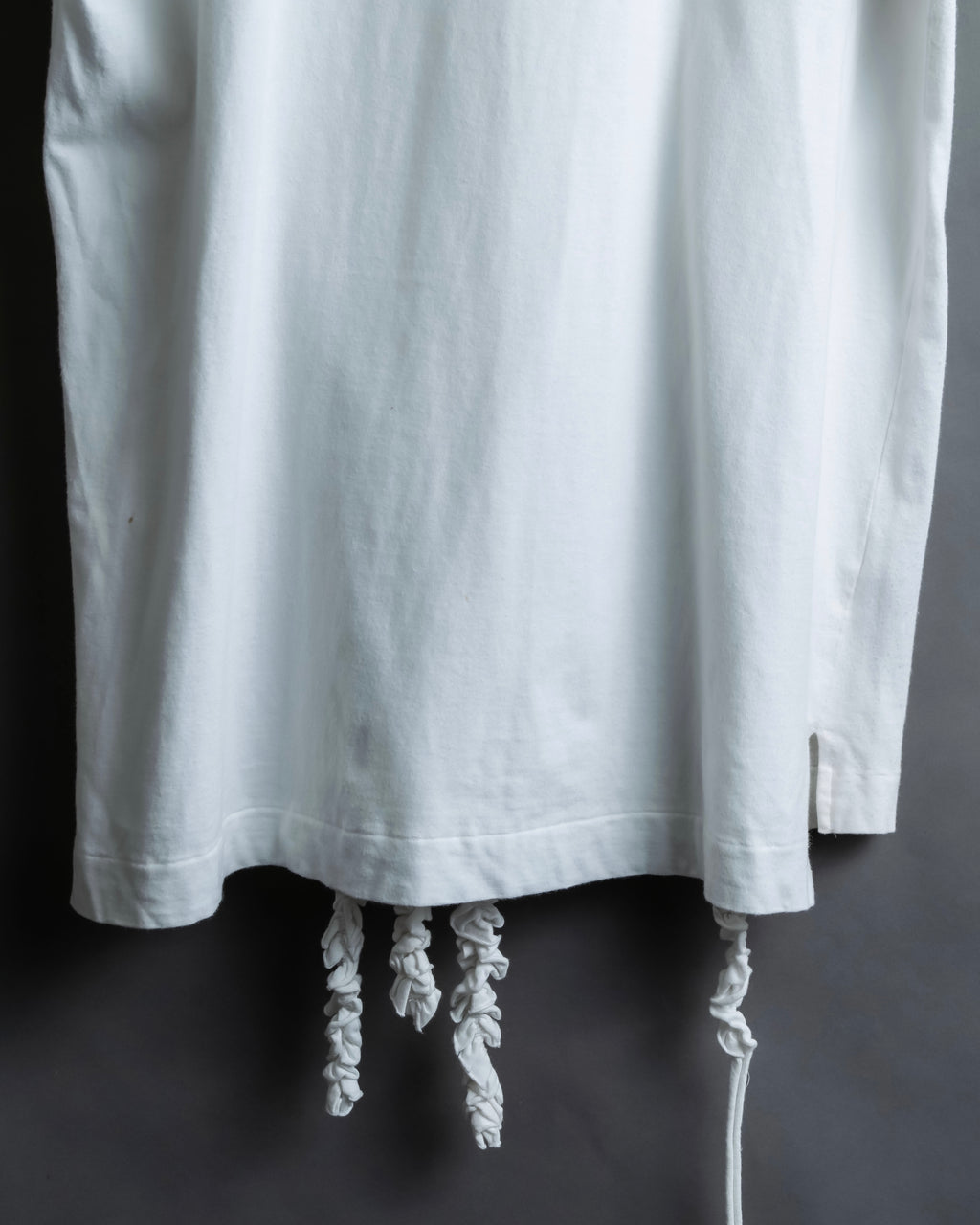 "Yohji Yamamoto POUR HOMME" Long ruffle design soft cotton T-shirt